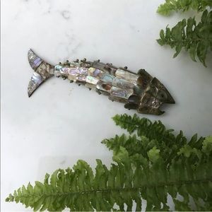 Vintage Mexican Abalone Fish Bottle Opener